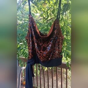 Free People Sequin Crop Tank Top NWT M